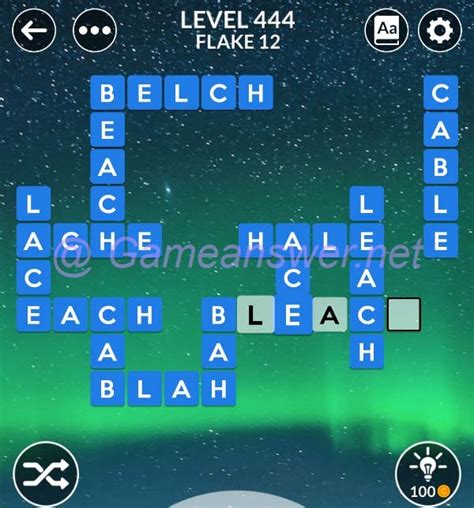 When tourney icon shows up (watch for it at 300pm Pacific or 6pm Eastern) jump into puzzle and enter last word quickly. . Wordscapes 444